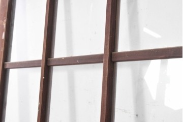 アンティーク建具　昭和期　格子ガラスがレトロな雰囲気を醸す木製ドア1枚　(R-090837)