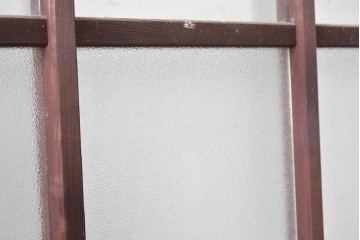 アンティーク建具　昭和期　格子ガラスがレトロな雰囲気を醸す木製ドア1枚　(R-090837)