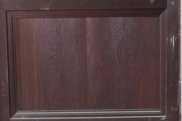 アンティーク建具　昭和期　格子ガラスがレトロな雰囲気を醸す木製ドア1枚　(R-090837)
