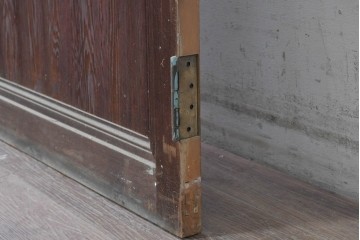 アンティーク建具　昭和期　格子ガラスがレトロな雰囲気を醸す木製ドア1枚　(R-090837)