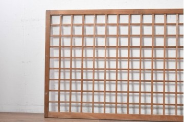 ヴィンテージ建具　昭和中期から昭和後期　細かな格子組みが美しいきつね格子パネル1枚　(R-090839)