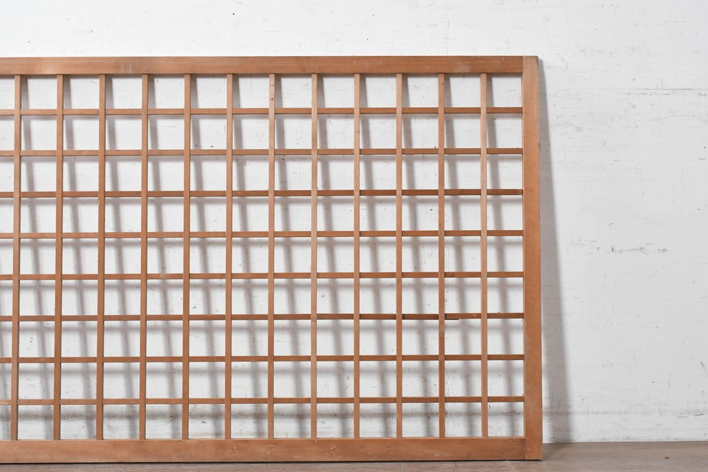ヴィンテージ建具　昭和中期から昭和後期　細かな格子組みが美しいきつね格子パネル1枚　(R-090839)