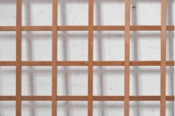 ヴィンテージ建具　昭和中期から昭和後期　細かな格子組みが美しいきつね格子パネル1枚　(R-090839)
