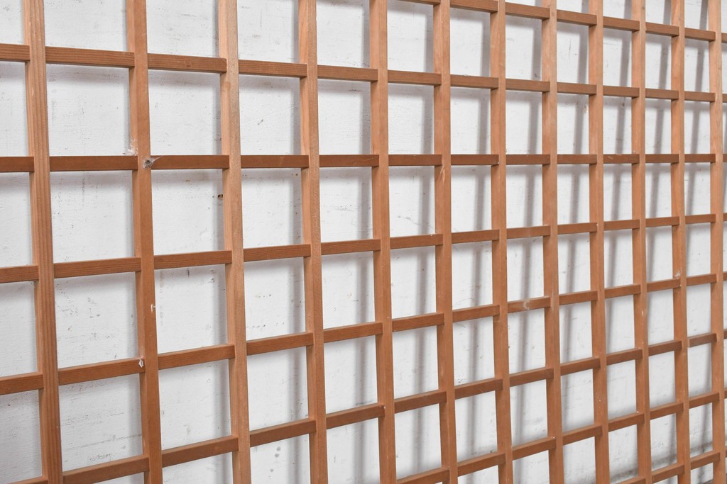 ヴィンテージ建具　昭和中期から昭和後期　細かな格子組みが美しいきつね格子パネル1枚　(R-090839)