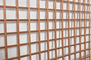 ヴィンテージ建具　昭和中期から昭和後期　細かな格子組みが美しいきつね格子パネル1枚　(R-090839)