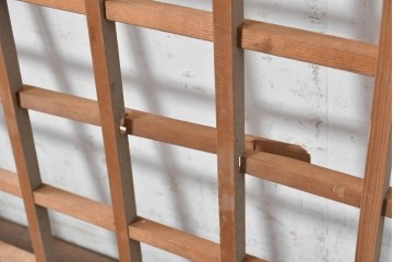 ヴィンテージ建具　昭和中期から昭和後期　細かな格子組みが美しいきつね格子パネル1枚　(R-090839)