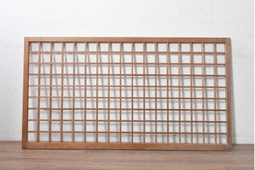 ヴィンテージ建具　昭和中期から昭和後期　細かな格子組みが美しいきつね格子パネル1枚　(R-090839)
