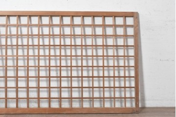 ヴィンテージ建具　昭和中期から昭和後期　細かな格子組みが美しいきつね格子パネル1枚　(R-090839)