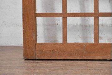 ヴィンテージ建具　昭和中期から昭和後期　細かな格子組みが美しいきつね格子パネル1枚　(R-090839)