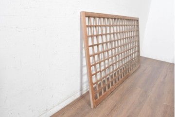 ヴィンテージ建具　昭和中期から昭和後期　細かな格子組みが美しいきつね格子パネル1枚　(R-090839)