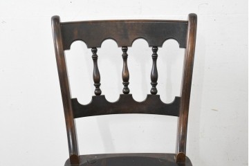 中古　松本民芸家具　背もたれの挽き物加工がお洒落な#49A型ワイコムチェア4脚セット　定価(4脚合計)約42万8千円　(R-090844)