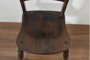 中古　松本民芸家具　背もたれの挽き物加工がお洒落な#49A型ワイコムチェア4脚セット　定価(4脚合計)約42万8千円　(R-090844)