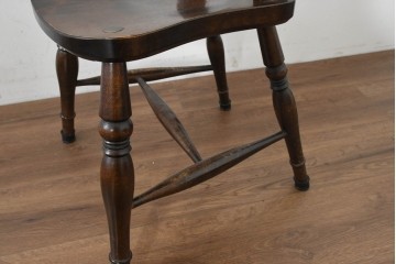 中古　松本民芸家具　背もたれの挽き物加工がお洒落な#49A型ワイコムチェア4脚セット　定価(4脚合計)約42万8千円　(R-090844)