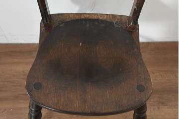 中古　松本民芸家具　背もたれの挽き物加工がお洒落な#49A型ワイコムチェア4脚セット　定価(4脚合計)約42万8千円　(R-090844)