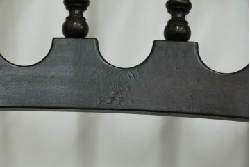 中古　松本民芸家具　背もたれの挽き物加工がお洒落な#49A型ワイコムチェア4脚セット　定価(4脚合計)約42万8千円　(R-090844)