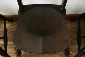 中古　松本民芸家具　背もたれの挽き物加工がお洒落な#49A型ワイコムチェア4脚セット　定価(4脚合計)約42万8千円　(R-090844)