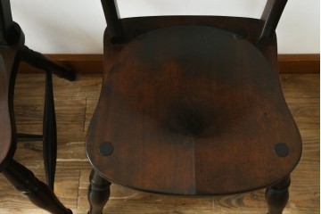 中古　松本民芸家具　背もたれの挽き物加工がお洒落な#49A型ワイコムチェア4脚セット　定価(4脚合計)約42万8千円　(R-090844)