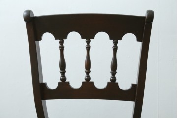 中古　松本民芸家具　背もたれの挽き物加工がお洒落な#49A型ワイコムチェア4脚セット　定価(4脚合計)約42万8千円　(R-090844)