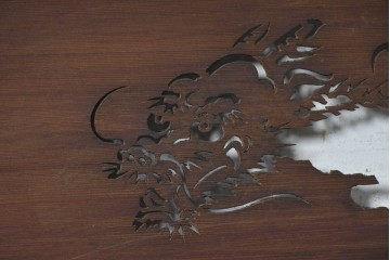 【簡易リペア限定品】　アンティーク建具　昭和初期　雲間を進む龍を透かし彫りで表した欄間2枚セット　(R-090845)