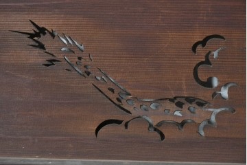 【簡易リペア限定品】　アンティーク建具　昭和初期　雲間を進む龍を透かし彫りで表した欄間2枚セット　(R-090845)