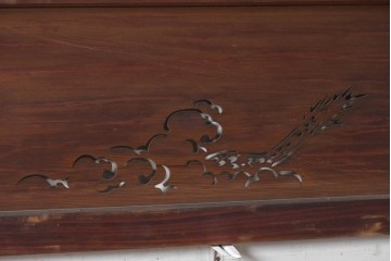 【簡易リペア限定品】　アンティーク建具　昭和初期　雲間を進む龍を透かし彫りで表した欄間2枚セット　(R-090845)