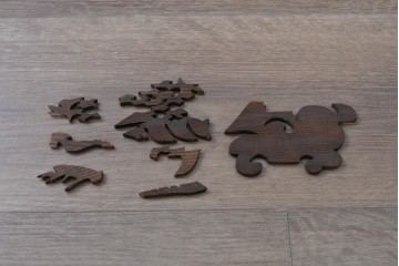 【簡易リペア限定品】　アンティーク建具　昭和初期　雲間を進む龍を透かし彫りで表した欄間2枚セット　(R-090845)