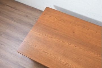 和製ヴィンテージ　昭和後期　ナラ無垢材　木のぬくもりを感じる素朴な座卓　(R-090858)