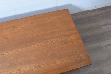 和製ヴィンテージ　昭和後期　ナラ無垢材　木のぬくもりを感じる素朴な座卓　(R-090858)