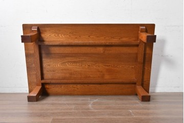 和製ヴィンテージ　昭和後期　ナラ無垢材　木のぬくもりを感じる素朴な座卓　(R-090858)