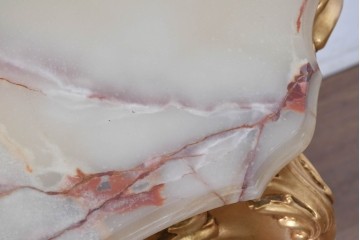 中古　美品　SILIK(シリック)　ロココ調　金彩装飾が華やかなコンソールテーブル　(R-090859)