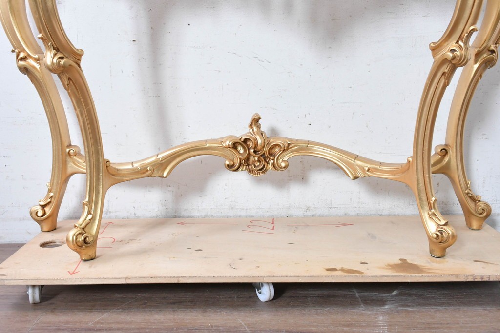 中古　美品　SILIK(シリック)　ロココ調　金彩装飾が華やかなコンソールテーブル　(R-090859)