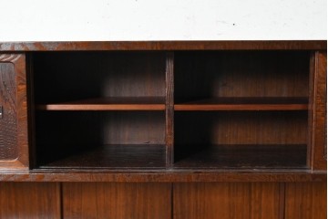 和製ヴィンテージ　美品　最高級　指物工芸家具　タモ材　杉材　蒔絵が華やかな漆塗りの茶棚　定価推定約150万円以上　(R-090862)