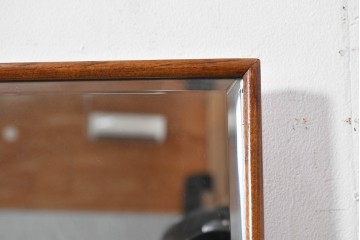 中古　美品　江戸指物の逸品!　欅(ケヤキ)材　豊かな木目と網代編みを楽しめる三面鏡台　定価約100万円　(R-090865)