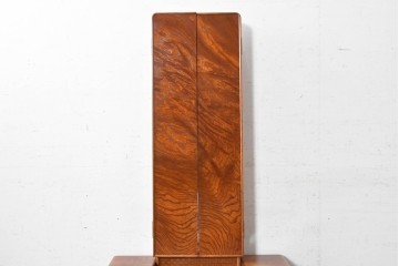中古　美品　江戸指物の逸品!　欅(ケヤキ)材　豊かな木目と網代編みを楽しめる三面鏡台　定価約100万円　(R-090865)