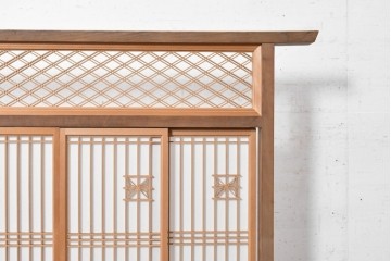 和製アンティーク　昭和初期から昭和中期　組子入りの繊細な意匠が美しい衝立　(R-090866)