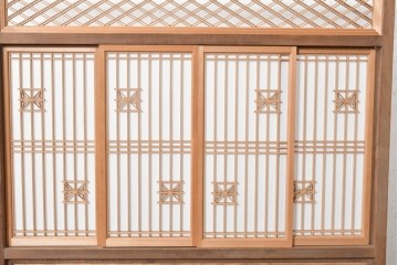 和製アンティーク　昭和初期から昭和中期　組子入りの繊細な意匠が美しい衝立　(R-090866)