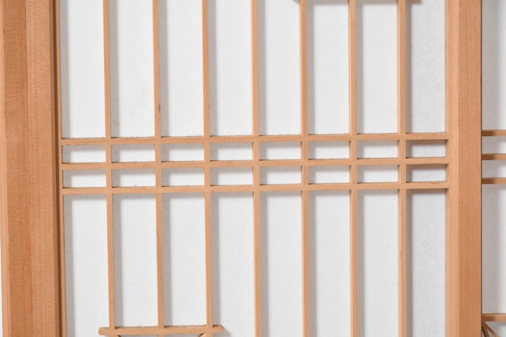 和製アンティーク　昭和初期から昭和中期　組子入りの繊細な意匠が美しい衝立　(R-090866)