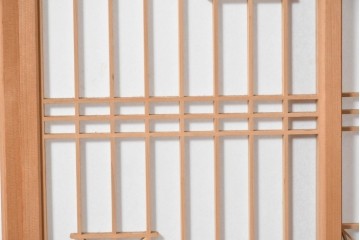 和製アンティーク　昭和初期から昭和中期　組子入りの繊細な意匠が美しい衝立　(R-090866)
