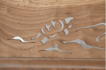 和製アンティーク　昭和初期から昭和中期　組子入りの繊細な意匠が美しい衝立　(R-090866)