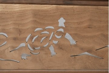 和製アンティーク　昭和初期から昭和中期　組子入りの繊細な意匠が美しい衝立　(R-090866)