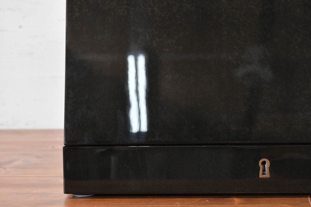 中古　美品　キットファニチュア(KIT FURNITURE)　北谷家具　艶やかな黒色が上品なジュエリーボックス　(R-090877)