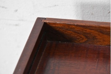 中古　美品　江戸指物の逸品!　タモ材　漆塗り　網代編みと美しい木目を楽しめるコンパクトな鏡台　定価約40万円　(R-090878)