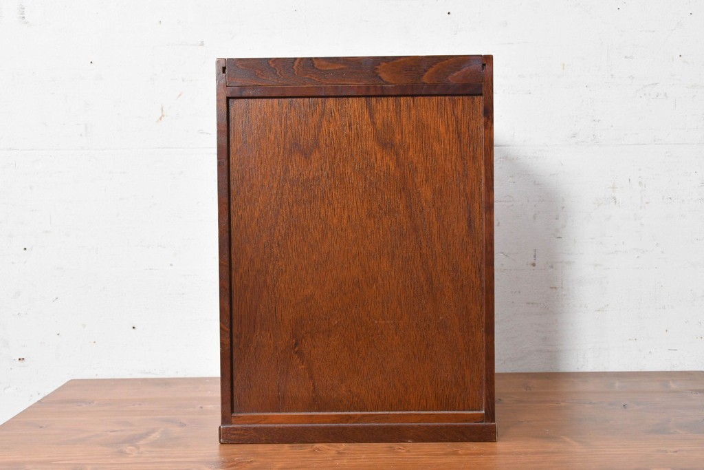 中古　美品　江戸指物の逸品!　タモ材　漆塗り　網代編みと美しい木目を楽しめるコンパクトな鏡台　定価約40万円　(R-090878)