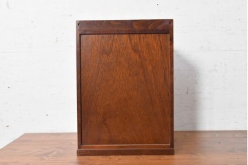 中古　美品　江戸指物の逸品!　タモ材　漆塗り　網代編みと美しい木目を楽しめるコンパクトな鏡台　定価約40万円　(R-090878)