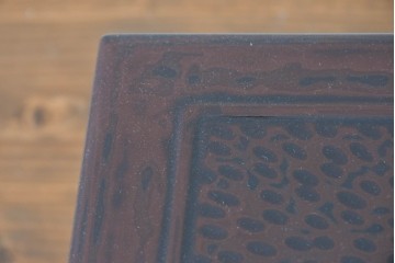 中古　美品　職人手作り工芸品　漆塗り　研ぎ出しで生まれる文様が味わい深い裁縫箱　(R-090880)