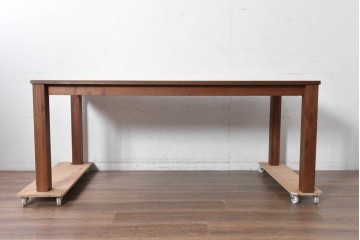 中古　広松木工　FREX(フレックス)　ウォールナット材　シンプルなウッドダイニングテーブル　定価約32万円　(R-090883)