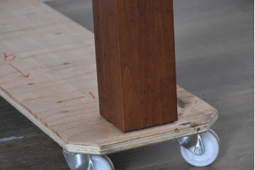 中古　広松木工　FREX(フレックス)　ウォールナット材　シンプルなウッドダイニングテーブル　定価約32万円　(R-090883)