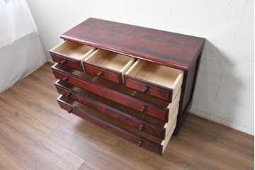 中古　美品　北の匠　山室家具製作所　深みのある色合いが魅力のローチェスト　(R-090885)