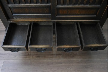 中古　美品　飛騨産業　JAPAN PROVINCIAL(ジャパンプロヴィンシャル)　格子戸の意匠が趣深い帳場箪笥　定価約95万円　(R-090886)