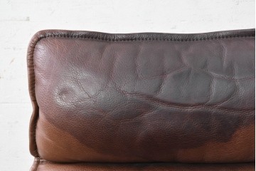 【簡易リペア限定品】　北欧ヴィンテージ　ノルウェー　LIED MOBLER(リードボブラー)　ハイバックと回転式の脚部を備えたリクライニングチェア　※革にダメージ有り　(R-090888)